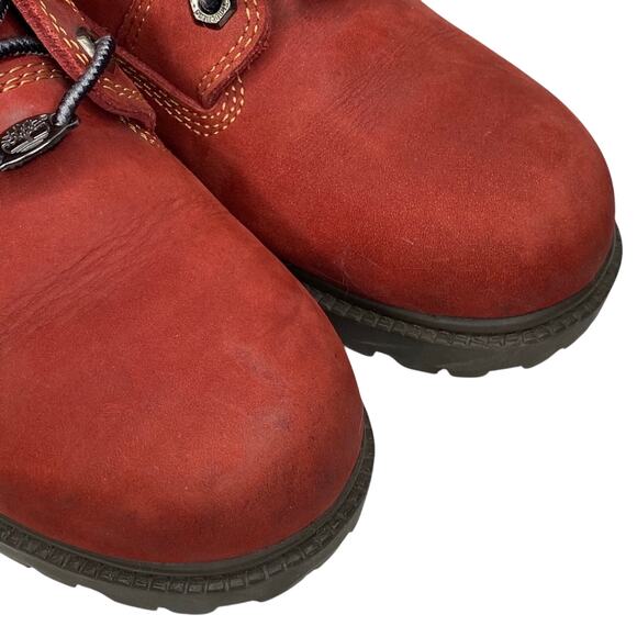 Timberland Waterproof Red Hiking Boots Size 5.5M - Picture 2 of 8